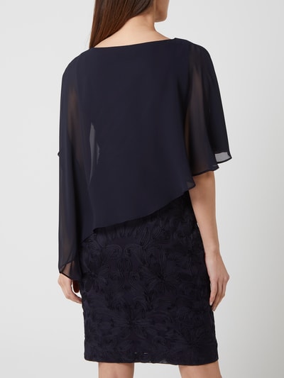 Christian Berg Cocktail Cocktailkleid mit Cape aus Chiffon  Marine Melange 5