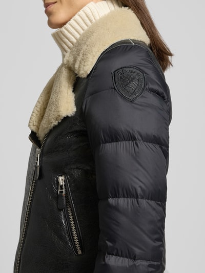 Blauer Usa Regular fit jack van echt leer, model 'Candor' Zwart - 3