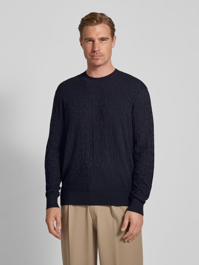 ARMANI EXCHANGE Strickpullover mit gerippten Abschlüssen Dunkelblau 4