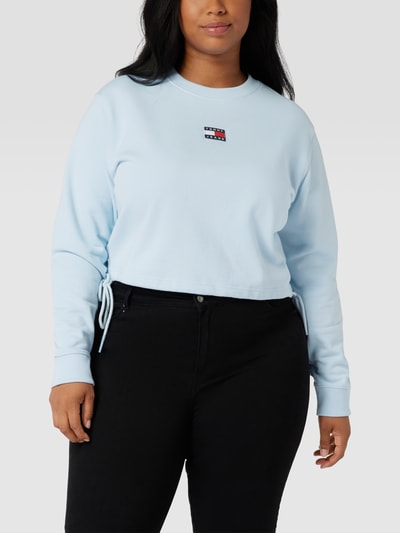 Tommy Jeans Curve PLUS SIZE Sweatshirt mit Label-Patch Modell 'Badge' Hellblau 4