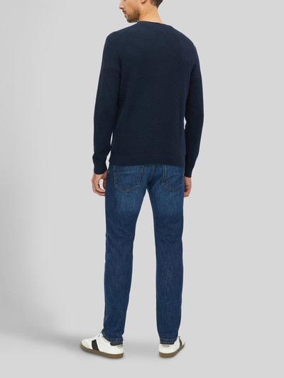 s.Oliver RED LABEL Pullover met structuurbrei-look van pure katoen Marineblauw - 4
