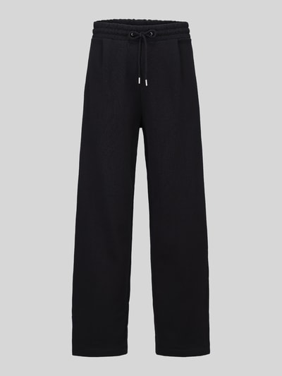 Produktfoto, Relaxed Fit Sweathose aus reiner Baumwolle Modell 'Devropant' von HUGO, czarna, szeroka nogawka, miękka faktura, Herren Weite Hose von HUGO