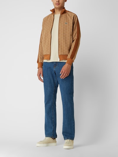 Lacoste Regular Fit Sweatjacke mit Allover-Muster (beige) online 