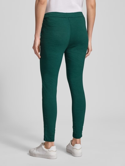 ZABAIONE Skinny fit stoffen broek met tunnelkoord Donkergroen - 5