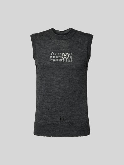 MM6 Maison Margiela Slim Fit Top aus reiner Schurwolle Anthrazit 2