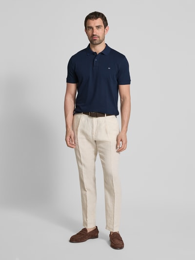 Christian Berg Men Poloshirt mit Logo-Stitching Dunkelblau 1