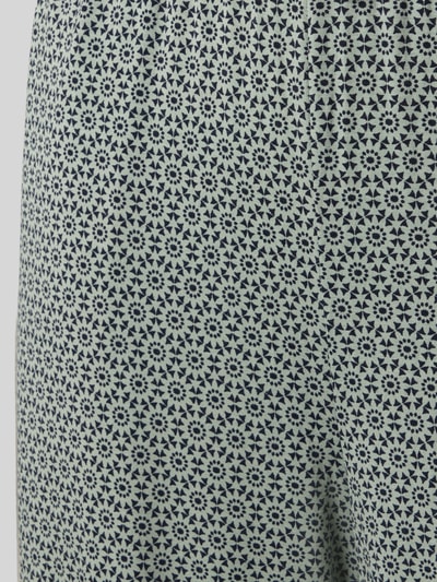 Produktfoto, Relaxed Fit Pyjama-Hose aus Viskose-Mix von Christian Berg Woman mit dunkelblau geometrischem Muster, elastischer Bund, Spitzenbesatz