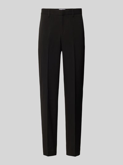 Produktfoto, Slim Fit Stoffhose mit Viskose-Anteil von Lindbergh in Schwarz, Bügelfalte, Gesäß- und Eingrifftaschen, elastischer Material-Mix