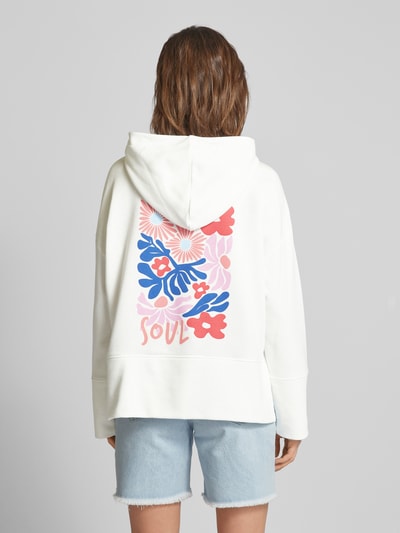 Smith and Soul Hoodie met stitching en extra brede schouders Offwhite - 5