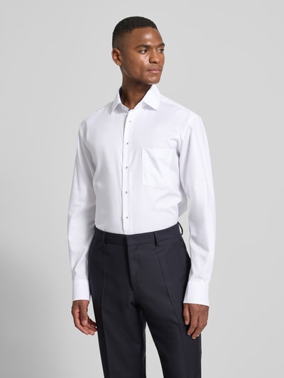 ETERNA Regular fit zakelijk overhemd van katoen met kentkraag Wit - 4