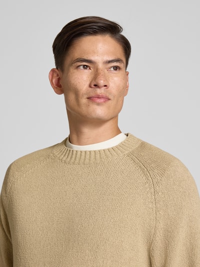 Les Deux Sweter z dzianiny z prążkowanymi wykończeniami Piaskowy 3