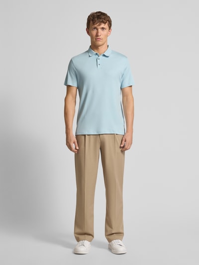 CK Calvin Klein Relaxed Fit Poloshirt mit Logo-Stitching Modell 'SUPIMA' Hellblau 1