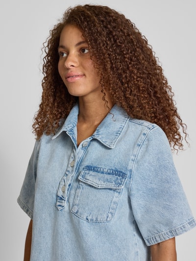 EDITED Jeansjurk met borstzak Jeansblauw - 3