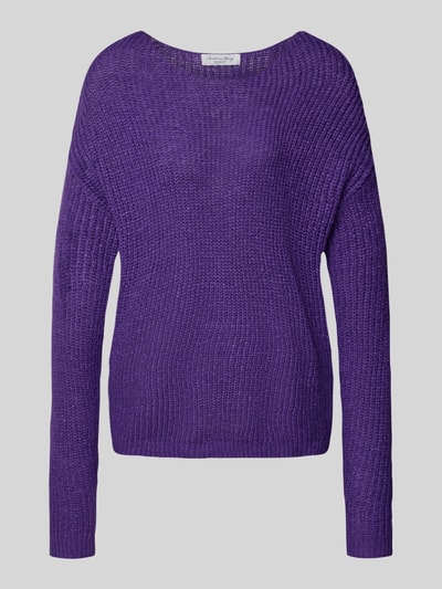 Christian Berg Woman Gebreide pullover met extra brede schouders Paars - 2