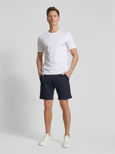 MCNEAL Regular Fit Sweatshorts mit Strukturmuster Dunkelblau 1