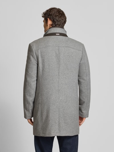 Cinque Regular fit lange jas met opstaande kraag, model 'Arsenal' Zilver - 5