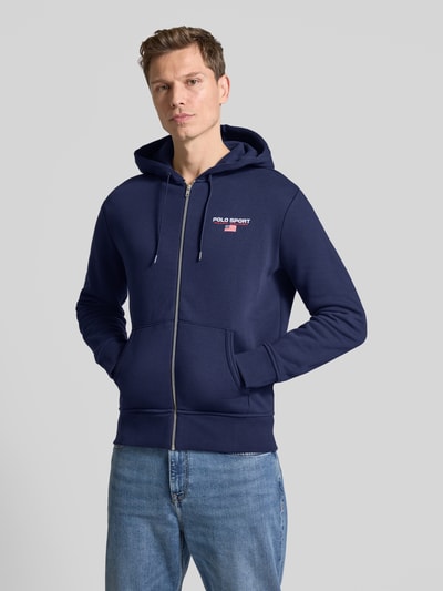 Polo Sport Sweatjack met labelstitching Donkerblauw - 4