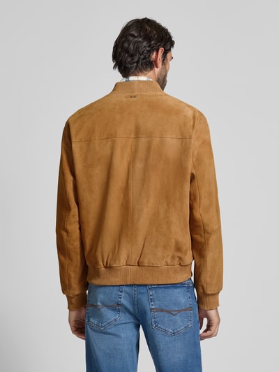 BOSS Regular Fit Lederjacke aus echtem Ziegenleder Beige 5