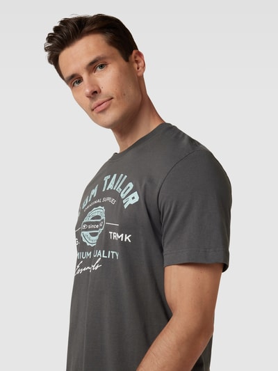 Tom Tailor T-Shirt mit Label-Print Mittelgrau 3