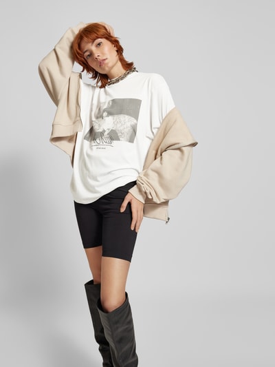 Anine Bing Oversized T-Shirt mit Motiv-Print Weiss 3