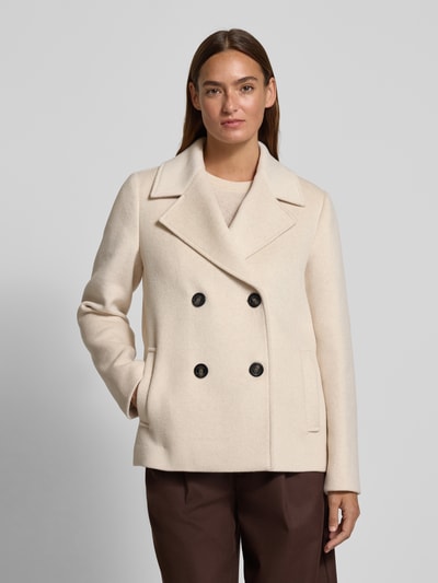 comma Kurtka z dodatkiem wełny i kołnierzem z połami Piaskowy 4