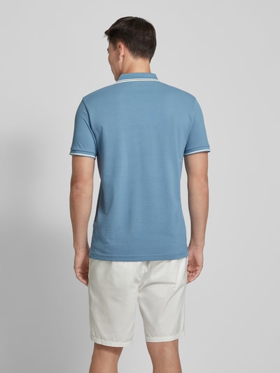 SELECTED HOMME Poloshirt met korte knoopsluiting, model 'DANTE' Jeansblauw - 5