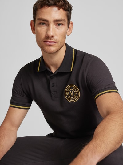 Versace Jeans Couture Koszulka polo z wyhaftowanym logo Czarny 3