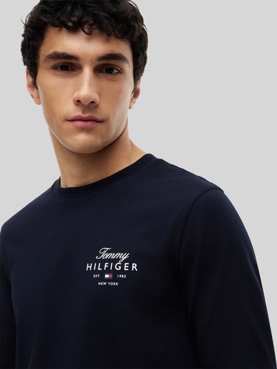 Tommy Hilfiger Bluzka z długim rękawem o kroju regular fit z czystej bawełny Granatowy 3