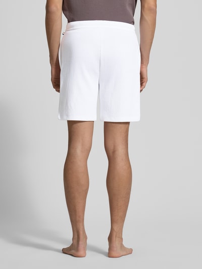 BOSS Regular Fit Sweatshorts aus Baumwoll-Mix Modell 'WAFFLE SHORTS' Weiss 5
