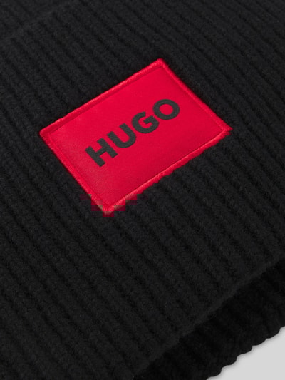 HUGO Beanie aus Schurwoll-Mix Modell 'SAFFA' Black 4
