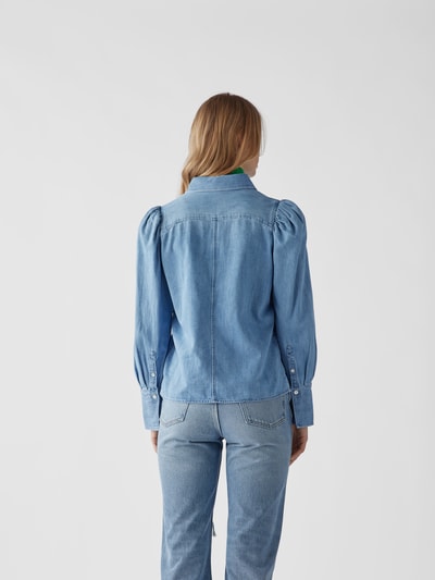 Frame Jeansbluse mit Puffärmeln Hellblau 5