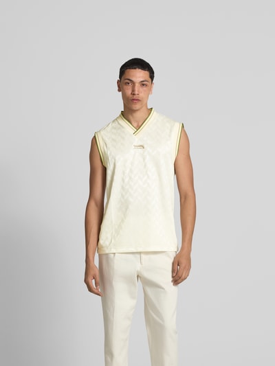 MAISON KITSUNÉ Relaxed Fit Tanktop mit V-Ausschnitt Weiss 4