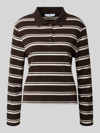 Mango Poloshirt mit Knopfleiste Modell 'AUSTIN' Dunkelbraun 2