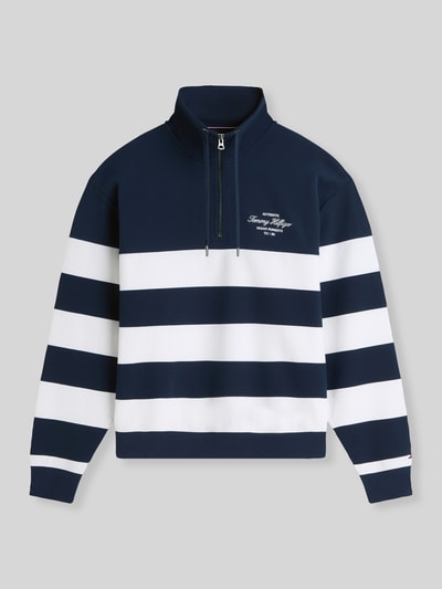 Tommy Hilfiger Relaxed Fit Troyer aus Baumwoll-Mix mit Tunnelzug Dunkelblau 2