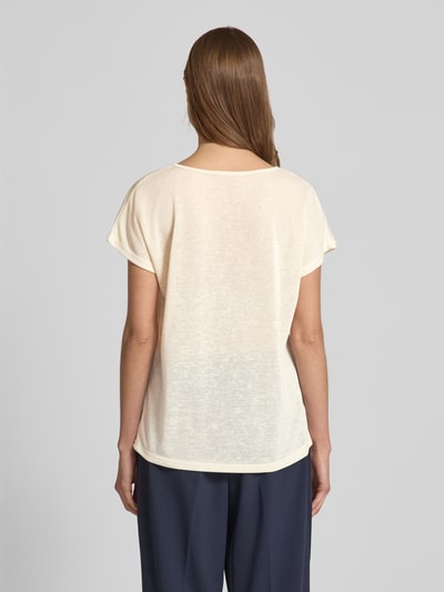 Christian Berg Woman T-shirt z prążkowanym okrągłym dekoltem Złamany biały 5