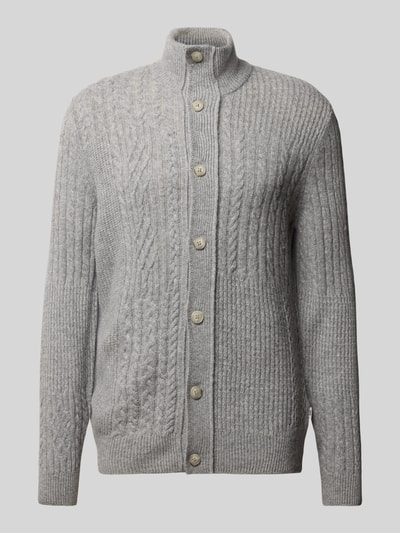 Brax Regular fit gebreid jack met viscose, model 'Jeff' Donkergrijs - 2