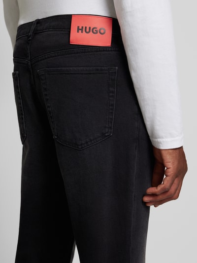 HUGO Tapered Fit Jeans im 5-Pocket-Design Black 3