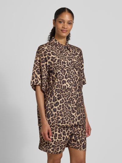 Copenhagen Muse Regular Fit Bluse mit Brusttaschen Modell 'GABBY' Mittelbraun 4