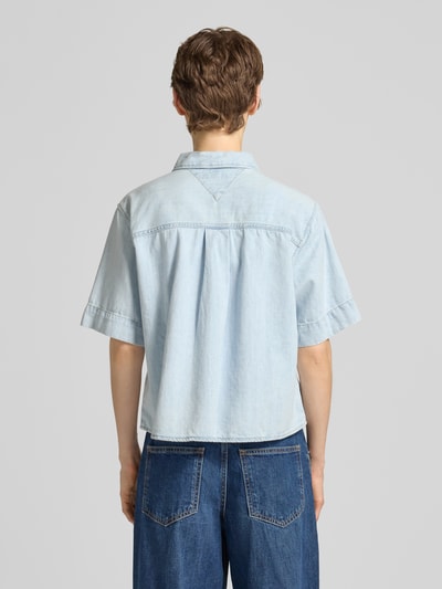Tommy Hilfiger Relaxed Fit Jeansbluse aus reiner Baumwolle Hellblau 5