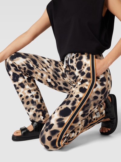 Marc Cain Sweatpants met dierenprint Cognac  - 3