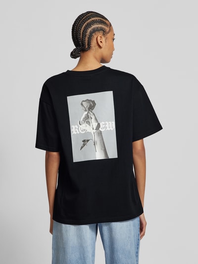 Review Oversized T-Shirt mit Label-Print Black 5