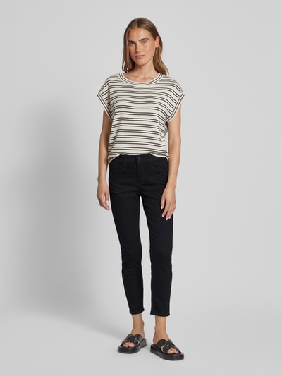 Angels Slim fit broek met siernaden, model 'Ornella' Zwart - 1