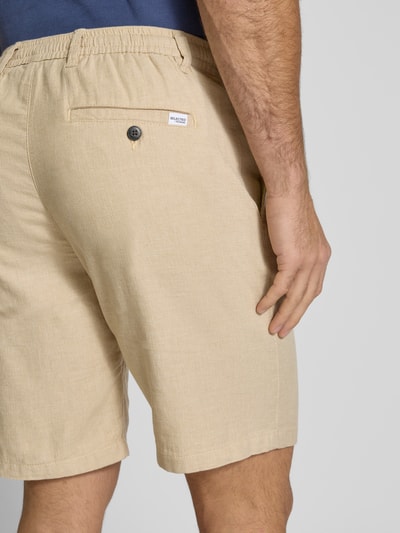 SELECTED HOMME Regular Fit Shorts aus Baumwoll-Leinen-Mix Beige 3