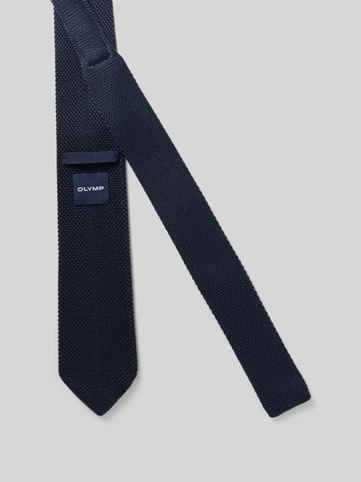 Produktfoto, dunkelblaue Krawatte aus reiner Seide Modell '7,5 cm' von OLYMP, feine Struktur, klare Linien, neutraler Hintergrund