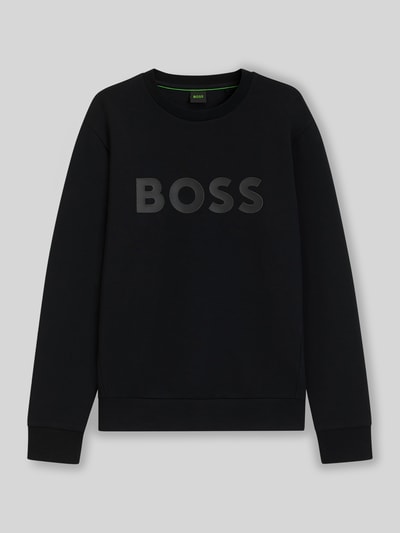 BOSS Green Regular fit sweatshirt van katoenmix, model 'SALBO' Zwart - 2