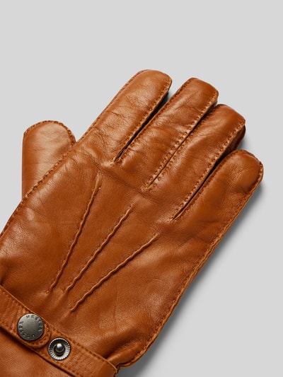 Hestra Lederhandschuhe mit verstellbarem Verschluss Modell 'Jake' Cognac 3