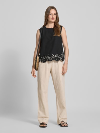 B.Young Top bluzkowy o kroju regular fit z wyhaftowanym motywem model ‘IBONO’ Czarny 1