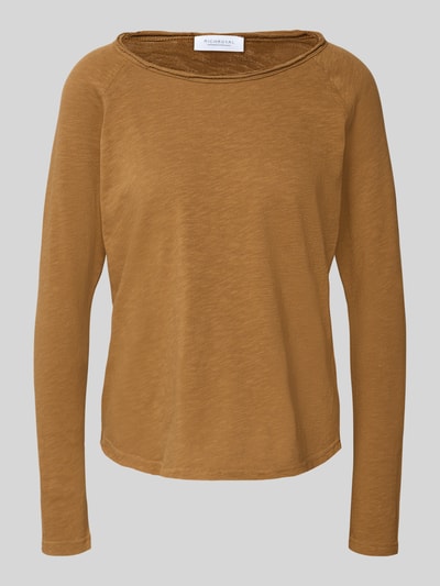 Produktfoto, Longsleeve mit Rollsaum von Rich & Royal in Braun, reine Baumwolle, Regular Fit, Rundhalsausschnitt, glatte Textur
