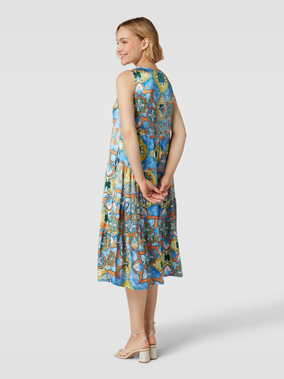 ROBE LÉGÈRE Midikleid aus Viskose mit Allover-Muster Blau 5