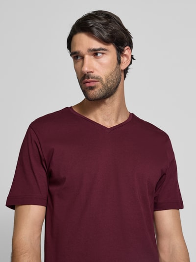 Christian Berg Men T-shirt met V-hals Bordeaux - 3